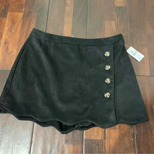NWT Lauren James Autumn Skort Black Women’s XL Velvety Material Preppy
